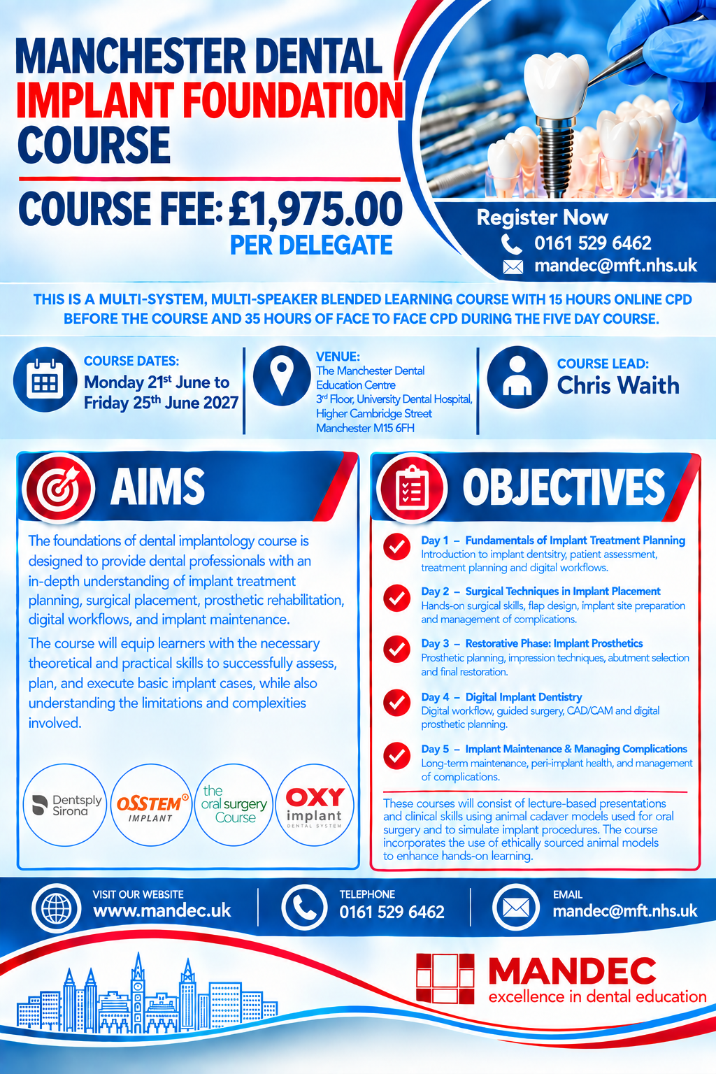 #MANDEC #DentalImplants #ImplantDentistry #DentalEducation #CPD#DentalCourse #ManchesterDentalEducationCentral #TheOralSureryCourse #DentalImplants #ImplantDentistry # DentalCourse #ImplantCourse #MANDEC #CPD #Dentistry #OSSTEMImplan t#OXYImplant #DentsplySiron