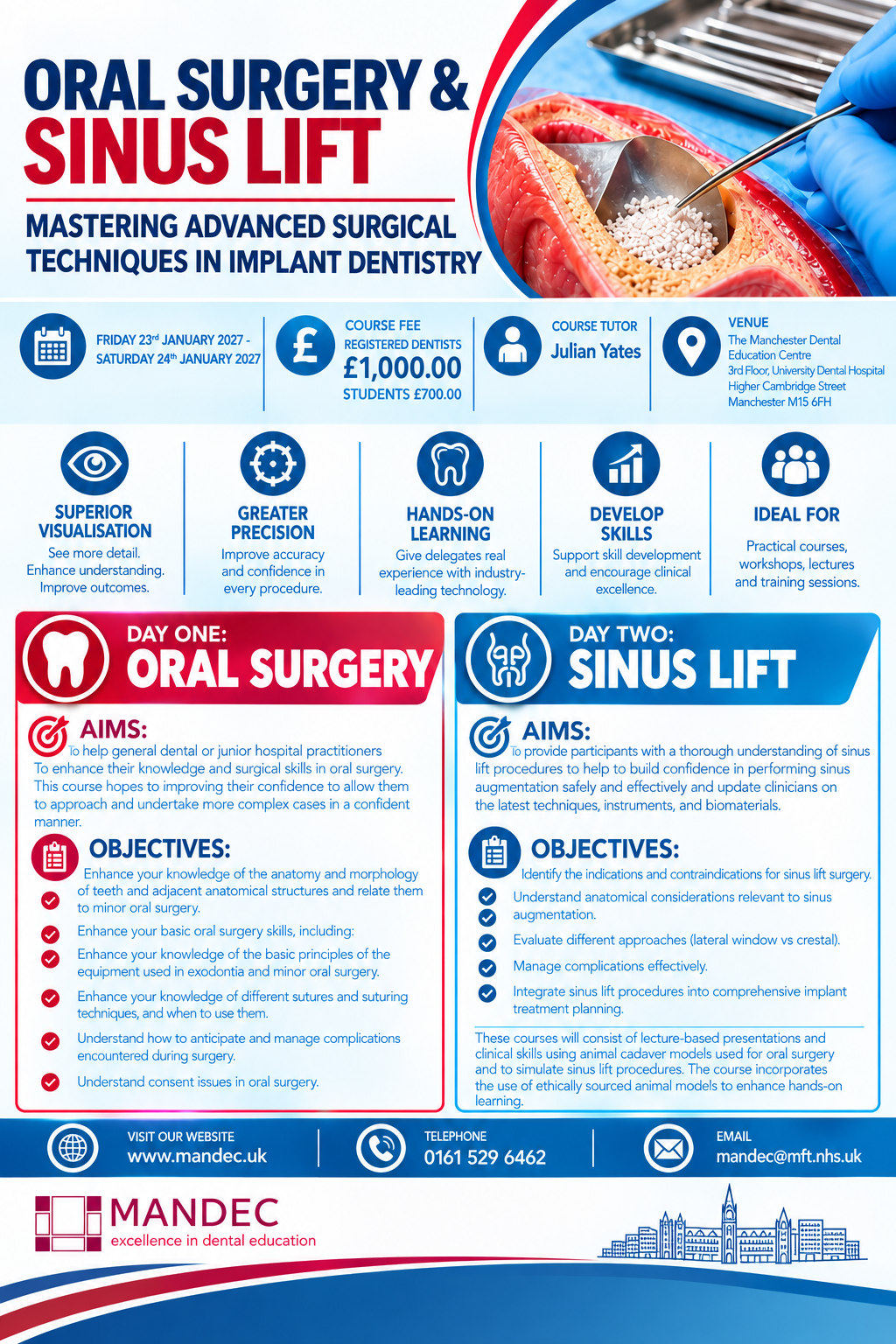 #DentalEducation #OralSurgery #SinusLift #ImplantDentistry #DentalCourse #DentalTraining #Dentists #MANDEC #DentalCPD